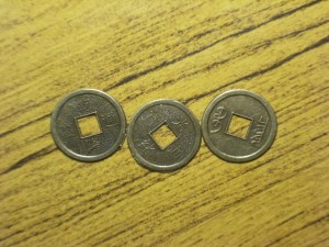The coins for consulting the I Ching